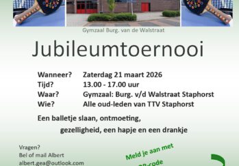 70 jarig jubileumtoernooi voor oud leden